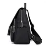 Sacos escolares Mochila 2023 Mulheres Caminhadas Preto Impermeável Oxford Pano Moda Casual Cute Light Girl