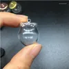 Anhänger Halsketten 20sets 20 15mm Miniatur Terrarium Glas Blase Metall Krone Basis Tablett Schmuck Halskette Lanugo Fläschchen DIY Wunsch Flaschen