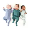 Ensembles de vêtements personnalisés impression réactive bio bambou bébé barboteuses plaine garçon et fille été enfants pyjamas dormeurs