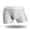 Unterhose Herren Unterwäsche Mesh Boxershorts Ice Silk Panties Man Trunk Solide Atmungsaktive Pouch Male Ropa Interior Homme Plus Size 230426