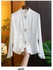 Women's Blouses Satin Solid Shirts Silk Chinese Style O-Neck Ladies Clothing Loose Long Sleeves FASHION Vintage Tops YCMYUNYAN