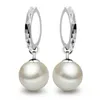 Boucles d'oreilles à tige véritable 925 en argent Sterling origine perle pierre précieuse boucle d'oreille pour les femmes bohême ronde bijoux d'eau douce femmes