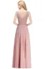 Verklig bild Scoop Neck Evening Dresses Chiffon Lace Top Ruched ärmlös Prom Party Gown Formal Eccase Wear Custom CPS1068