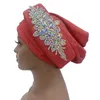 Этническая одежда, роскошная шляпа-тюрбан со стразами для женщин, блестящая Африканская накидка на голову, головные уборы, Нигерия, авто-геле, повязка на голову, Turbante Mujer