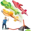 Brinquedos esportivos Brinquedos esportivos Dinossauros Blasters Rocket Launcher para crianças lançam até 100 pés presente de aniversário ao ar livre jogo de brinquedo drop delivery dhp0u