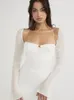 Abiti casual Summer Bodycon White Sexy Women Party Arrivi Elastico Mini Evening Club Night Drop 230427