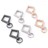 Keychains 5Pcs Plated Color Rotatable Lobster Metal Rhombus Spring Buckle Clasps Key Ring Hook Connector For Jewelry Making Chains