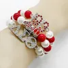 Catena Fashion red sorority society DELTA lettera 1913 Bracciale con perle di perle simulate 231124