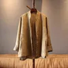 Giacche da donna Top End Donna Jacquard di lusso a maniche lunghe Colletto alla coreana Cappotto corto allentato stile cinese Elegante Lady Punto aperto tutto abbinato