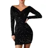 Sukienki swobodne kobiety eleganckie 2024 rok nocnych sukienki moda koronkowa w V-deccon Bodycon mini świąteczny szyk