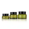 Amber Glass Cream Jars 15g 30g 50g Green Clear Cosmetic Jars Packing Bottle with White Inner Liners and Black Gold Lids Xpwtb