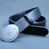 Mens Designer Belt Belts For Men Waistband Gold Silver Big Round Buckle Male Italian Style Chastity Fashion 38mm äkta läder Mensbälte med Case Ceinture