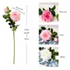 Fleurs décoratives 2 têtes/bouquet fausses Roses branche Flores haute qualité artificielle en plastique soie fleur mariée pour la décoration de mariage à la maison