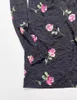 Casual Dresses Women V Neck Romantic Rose Flower Print Folded Waist Short Dress