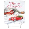 Curtains Christmas Shower Curtains Vintage Red Truck Cloth Shower Curtains In Bath Holiday Farmhouse Bathroom Shower Home Decor