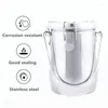 Storage Bottles Height 13cm Stainless Steel Metal Bucket Portable Oil Painting Brush Wash Tube Tool