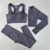 Completo da yoga 2/3 / 4 pezzi Set da yoga senza cuciture Abbigliamento da palestra per donna Abbigliamento sportivo Tute da yoga per fitness Set da palestra Intimo Tute Leggings Reggiseno sportivo cool P230504