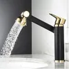 Küchenarmaturen Wasserhahn Badezimmer Bad Basin Taps Waschbeckenmixer Schwarzes goldenes Eingriff Waschbecken Rotary -Wassereinsparung und kaltes Edelstahl -Stahl 23127