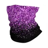 Lenços roxo glitter bandana pescoço capa impresso balaclavas envoltório cachecol multifuncional bandana caminhadas unisex adulto inverno