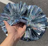 Pompon olografici metallici da cheerleader con manico a bastone Pompon professionali per allegria per accessori per costumi da allenamento per feste di spirito di squadra sportiva