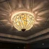 Ceiling Lights European-style Country Lamps Vintage Iron Living Room Lamp Restaurant Lighting Rustic Bedroom Crystal Light