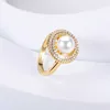 Pierścienie zespołu imitacja Pierścień Pearl Panie urok luksusowe cyrkon okrągłe palce romantyczne ślub wykwintna biżuteria bezpośrednia sprzedaż hurtowa aa230426
