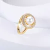 Band Rings Imitation Pearl Rings Ladies Charm Luxury Zircon Round Finger Rings Romantic Wedding Exquisite Jewelry Direct Selling Wholesale AA230426