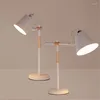 Table Lamps Nordic Reading Desk Lamp Study Eye Protection Light Wooden LED Living Room Bedroom Bedside Lights