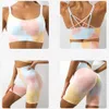 Yoga Outfit Yoga Set Femmes Deux Pièces Fitness Sportswear Leggings Pour Femmes Scrunch Butt Entraînement Sport Shorts Soutien-Gorge Tie Dyed Yoga Pantalon Gym Set P230504