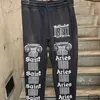 Calças masculinas rua moda saint michael vintage lavado aries sweatpants carta de alta qualidade impressão calças casuais outono e inverno t231127
