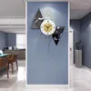 벽시계 럭셔리 대형 시계 현대 디자인 디지털 특이한 무음 부엌 메커니즘 룸 호 로그 벽화 장식 xy50wc