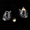 Pendant Necklaces 2023 2 Pcs Mini Teapot Empty Glass Wishing Cap Bottles Vial Charms DIY Necklace Pendants Fashion Jewelry Making