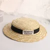 Caps hoeden aankomsten Fashion Children Boy Girl Sunhats Flat Top Cap Outdoor Beach Holiday Sunprotection Summer Straw Hat For Kids 230427