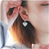 Smyckesuppsättningar 2021 Choucong Cocktail Luxury Set 925 Sterling Sier Fl T Princess Cut Topaz Cz Diamond Heart Pendant Earring Women Ring DHEX1