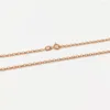 Kedjor Real 18K Rose Gold Women Luck Rolo Cable Chain Halsband 22 tum 2,5 mmw