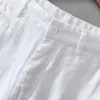 Pantaloncini da uomo Pantaloncini in puro lino per uomo Moda estiva Solido bianco Pantaloncini larghi da vacanza Uomo Casual Taglie forti Pantaloni corti con bottoni 230425