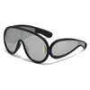 2024 Custom Logo Sunglasses Connecting Piece Large Frame Hip-hop Sunglasses UV400 Shield Y2k ladies Shades