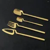 Set di stoviglie 32 pezzi / set Set di posate a specchio in acciaio inossidabile 304 Coltello forchetta cucchiaio d'oro Cena Posate da cucina Stoviglie