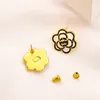 Stud Earrings Luxury Gift Charm Earrings 18K Gold Plated Black Flower Earrings for Womens Designer Jewelry 2023 Wedding Love Stainless Steel Jewelry Wholesale