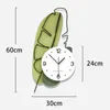 Orologi da Parete Orologio Design Moderno Sala da Pranzo Home Decor Green Leaf Art