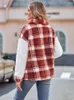 Maglieria da donna 2023 Donna Sherpa Maglione Plaid Colletto della camicia Cardigan Elegante Patchwork Fuzzy Top Inverno Casual Streetwear Felpe