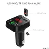 Bluetooth Car Kit Hands Wireless Fast Charger FM Transmitter LCD MP3プレーヤーUSB 2.1AアクセサリーOレシーバードロップ配信自動車OTSG0