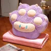 Blanket The pillow is covered with multifunctional cartoon soft and cute cat paws warm hands nap cushions flannel Blanket 231124