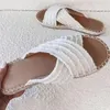 Slippers Summer Women Cross Band Slide Beach Rope Espadrille Straw Straps Flip Flop Sandals Slides Slides