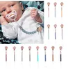 PACIFIER HOLDER CLIPS# SÄKERHETS TRÄ TEETER Baby Spädbarn Toddler Dummy Silicone Soother Nipple Clip Chain Holder Rem Trap Toy för 230426