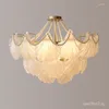 Lustres lustre américain rétro simple romantique salon chambre luxe perle coquille verre restaurant lampe principale