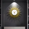 Wall Clocks Living Room Creative Clock Mounted Decorative Golden Entrance High-quality Watches Round Home Decoration