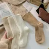 Women Socks Warm Cashmere Japanese Style Black White Winter Thicken Solid Color Wool Girl