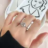 Cluster Rings S925 Sterling Silver Ring Women's Fashion Design Sense One Simulated Diamond Wedding