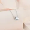 Eenvoudige 1 echte Moissanite hangketting voor vrouwen topkwaliteit 100% 925 Sterling Silver Wedding Party Bridal Fine Jewelry